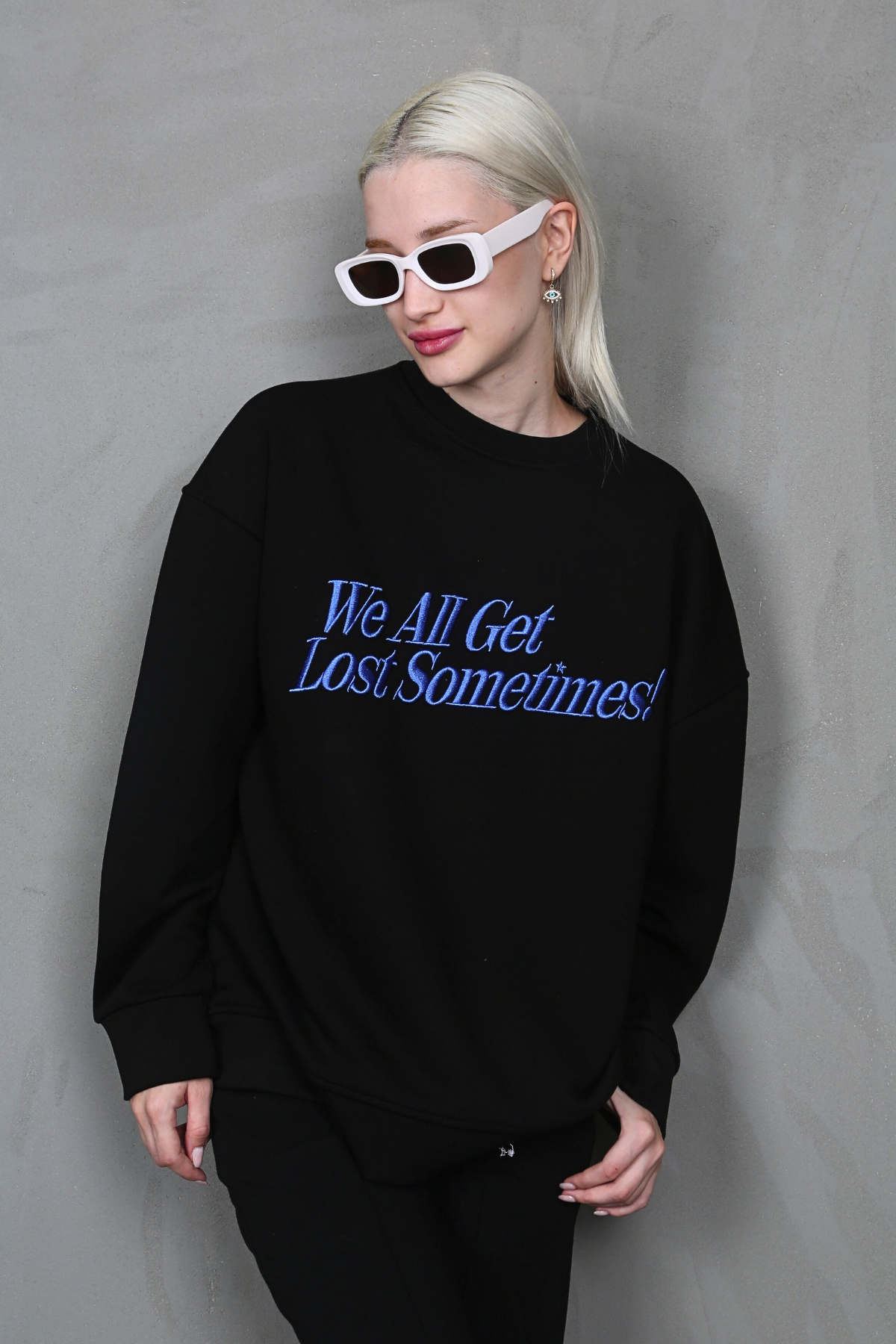 Siyah Baskılı Sweatshirt MG1901