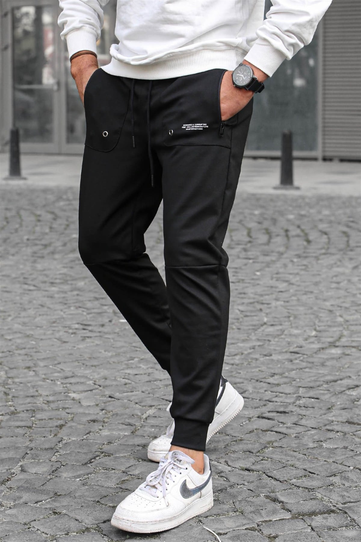 Siyah Cep Detaylı Jogger Pantolon 5484