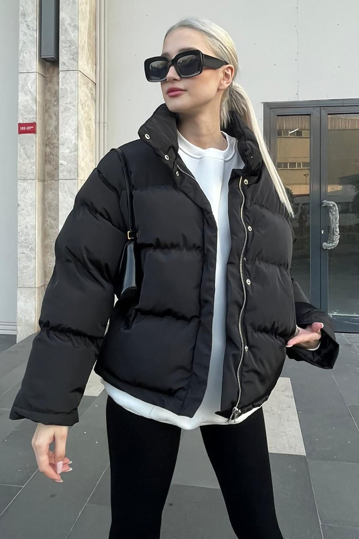 Siyah Oversize Basic Mont MG1549