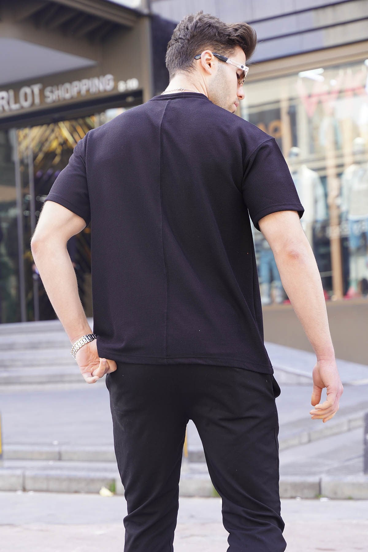 Siyah Regular Fit Basic Erkek Tişört 6099