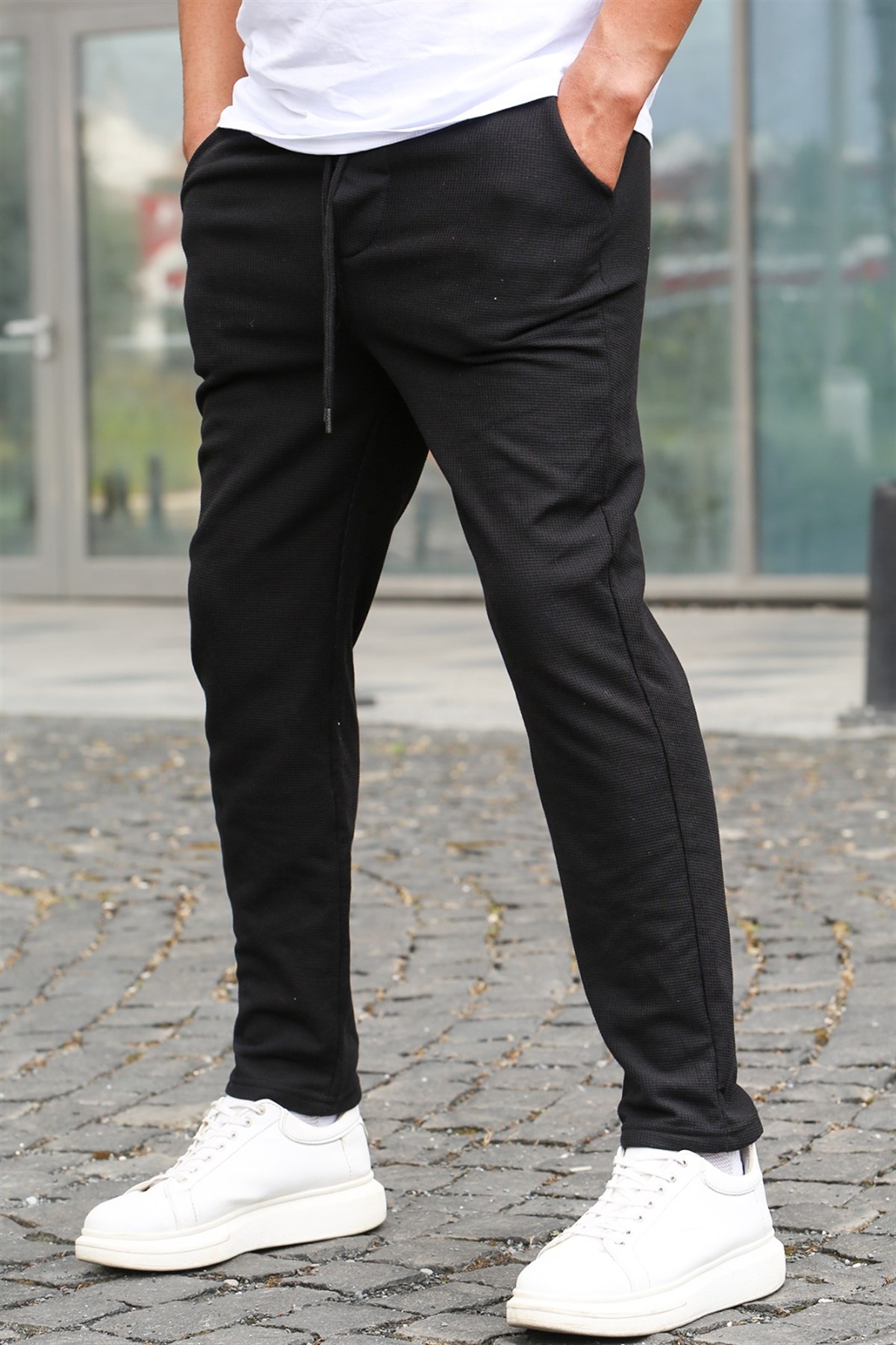 Siyah Relaxed Fit Jogger Pantolon 5480