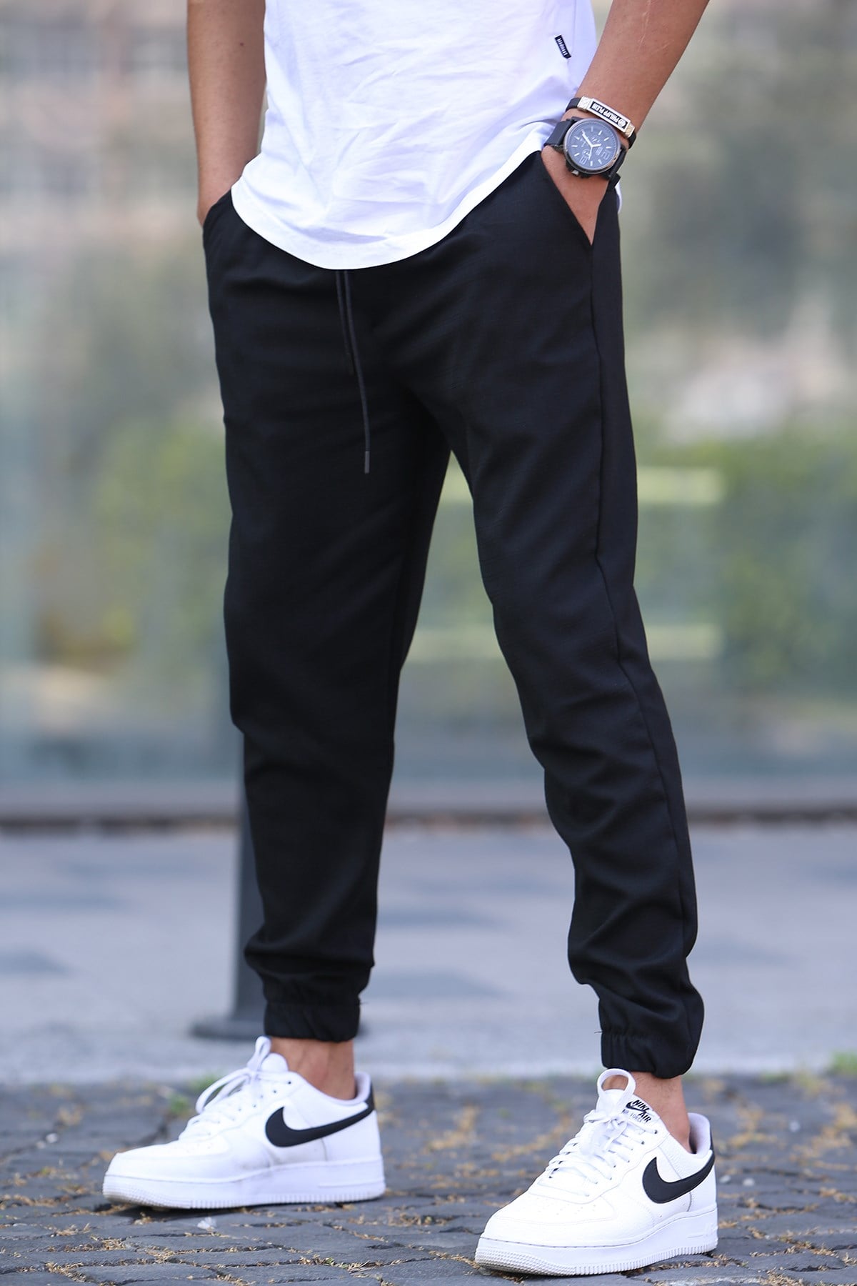 Siyah Slim Fit Jogger Pantolon 5472