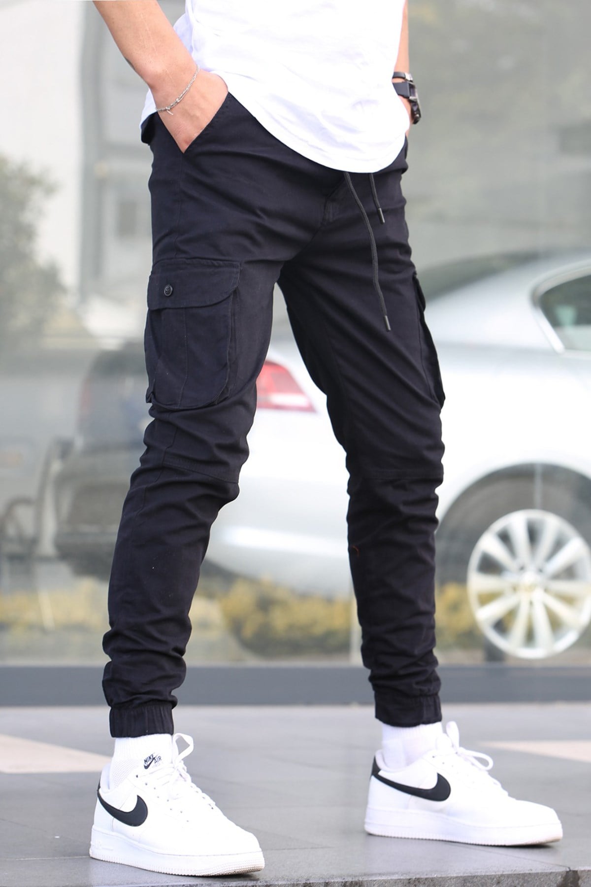 Siyah Slim Fit Jogger Pantolon 5740