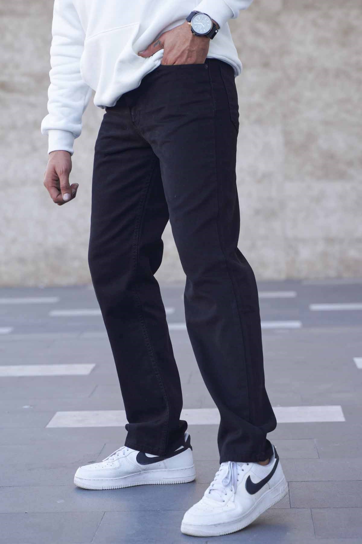 Siyah Straight Fit Erkek Jean Pantolon 6312