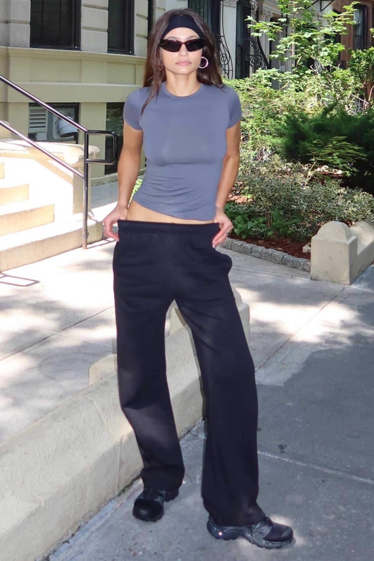 Siyah Wide Leg Basic Eşofman Altı MG1916