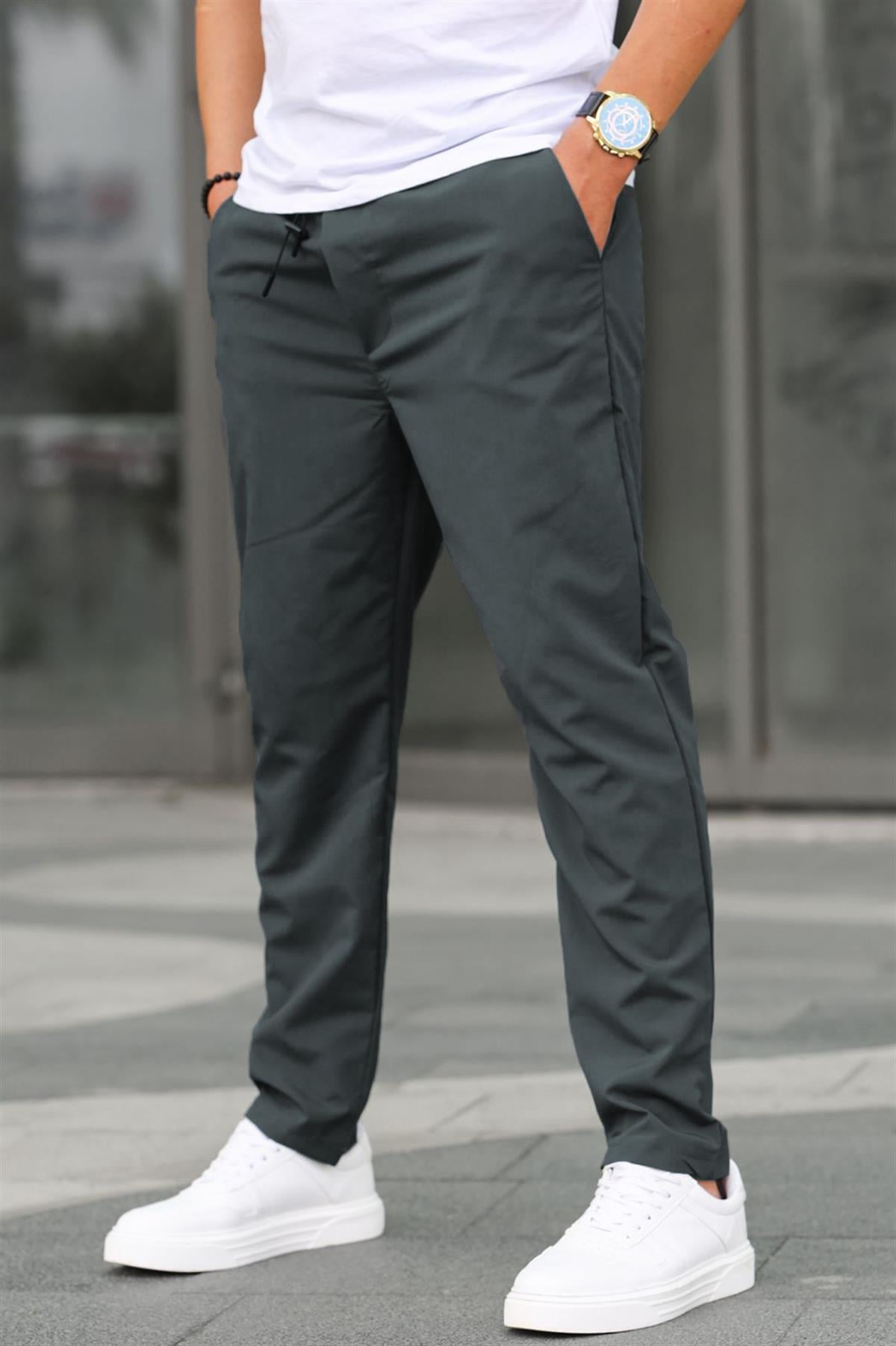 Waffle Kumaş Antrasit Basic Erkek Pantolon 6513