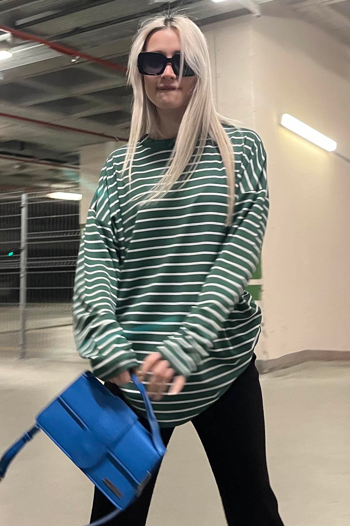Yeşil Çizgili  Sweatshirt MG980