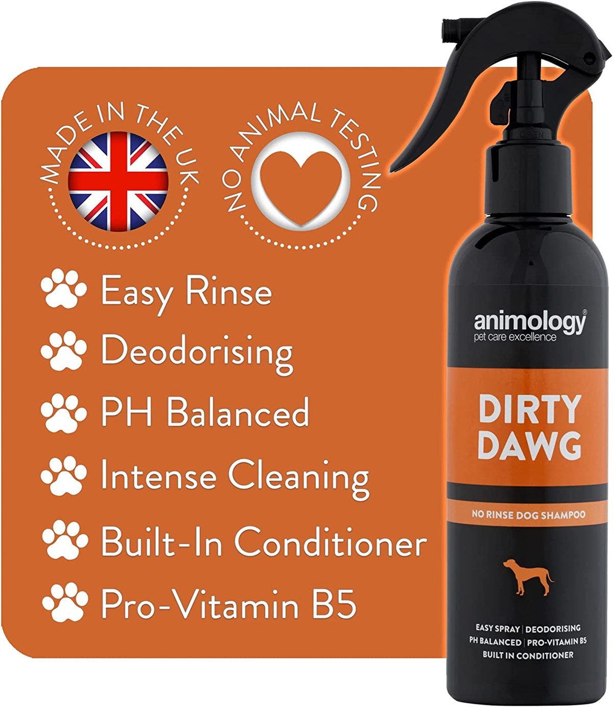 Animology Dirty Dawg No Rinse Shampoo Durulamasız Köpek Şampuanı 250  ML - ADD250