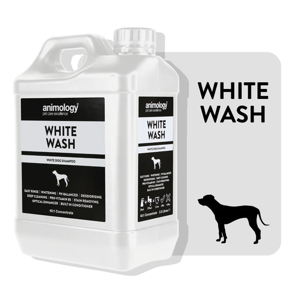 Animology White Wash Shampoo Beyaz Tüylü Köpeklere Özel 40:1  Konsantre Köpek Şampuanı 2.5 Lt - AWWPRO25