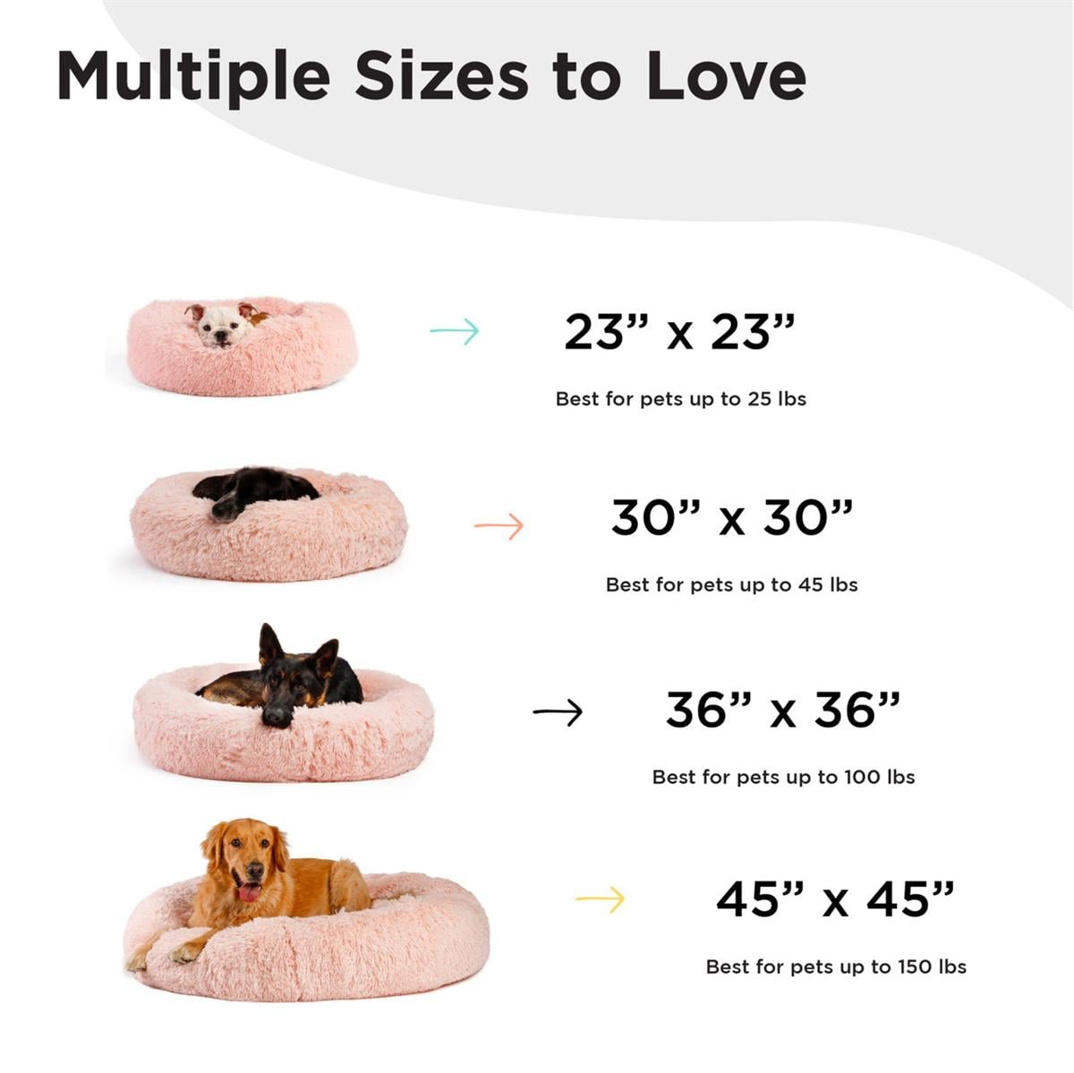 Donut Shag Cotton Candy Köpek Yatağı 76 x 76 cm. - VP - 4968M