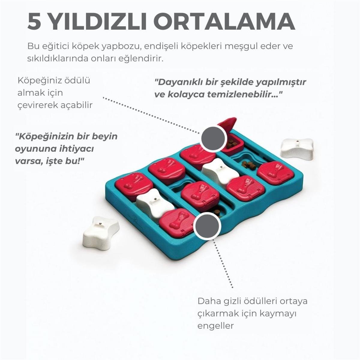 Outward Hound Dog Brick Interactive Treat Puzzle Köpek Oyuncağı, Mavi - 67333M
