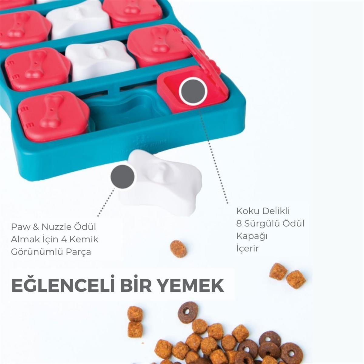 Outward Hound Dog Brick Interactive Treat Puzzle Köpek Oyuncağı, Mavi - 67333M