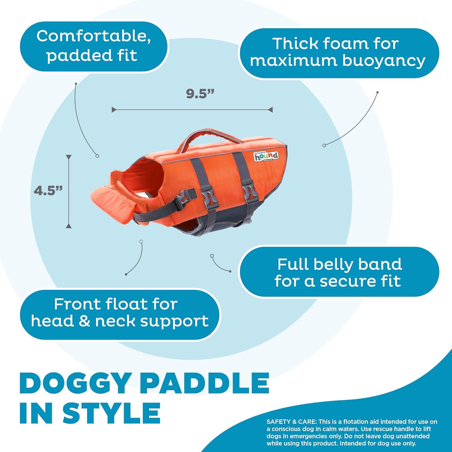 Outward Hound Granby Splash Turuncu Köpek Can Yeleği, XS - 22018M