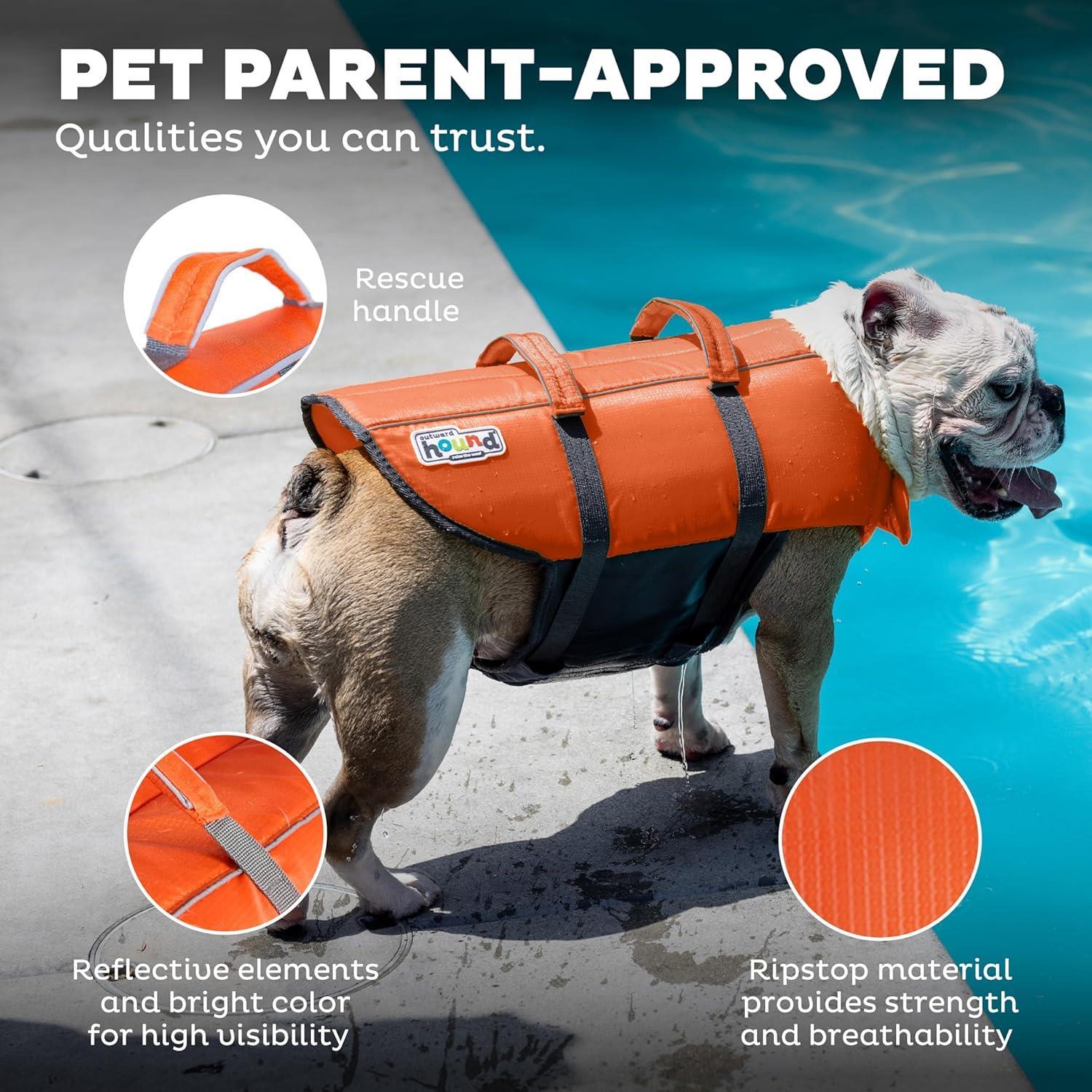 Outward Hound Granby Splash Turuncu Köpek Can Yeleği, XS - 22018M
