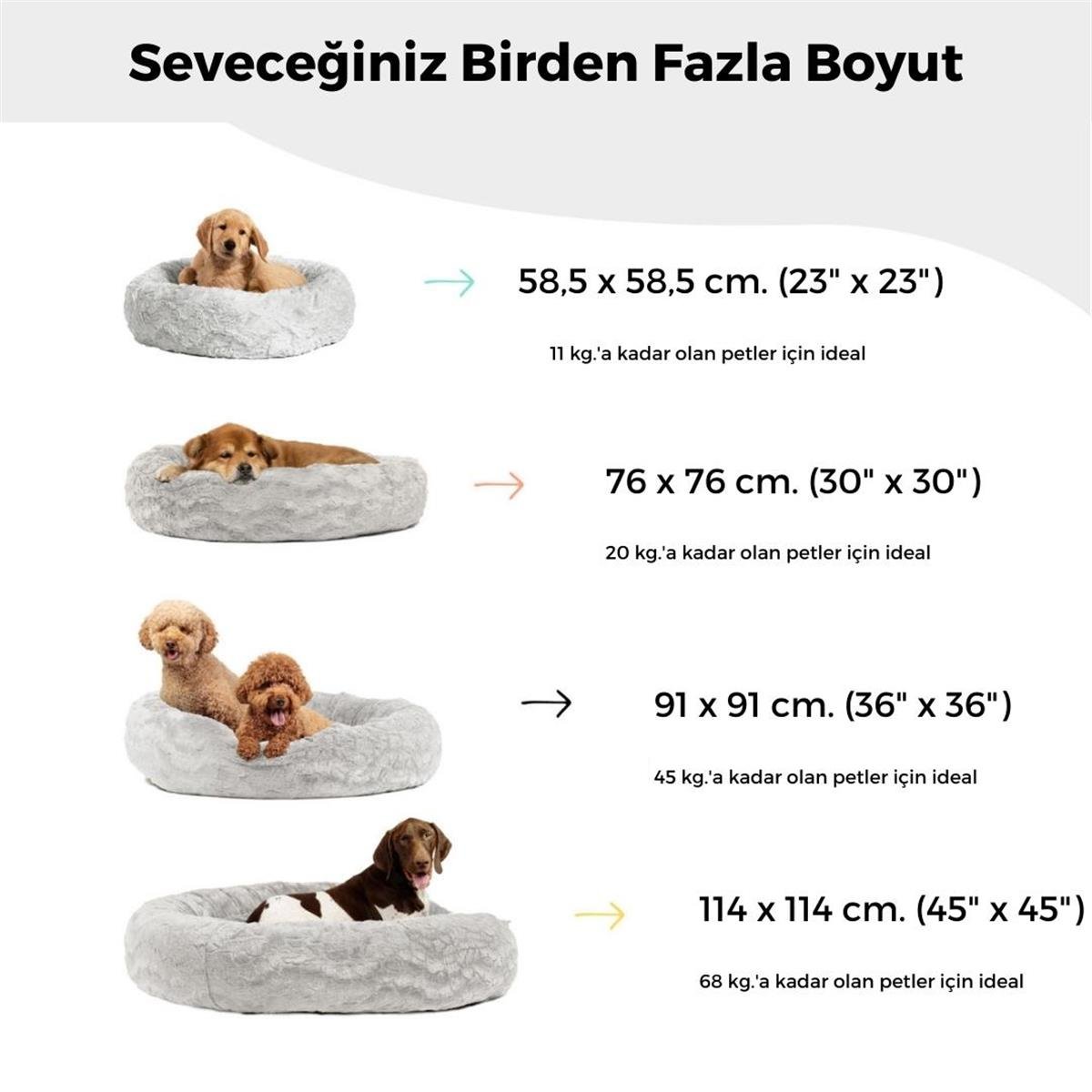 Outward Hound The Original Calming Donut Lux Kedi ve Köpek Yatağı 23 x 23 Inch. - 4686M