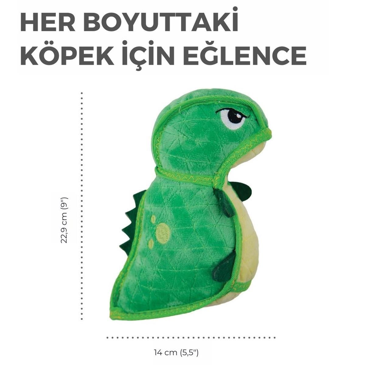 Outward Hound Xtreme Seamz Dino Plush Köpek Oyuncağı, Yeşil, Medium - 70390M