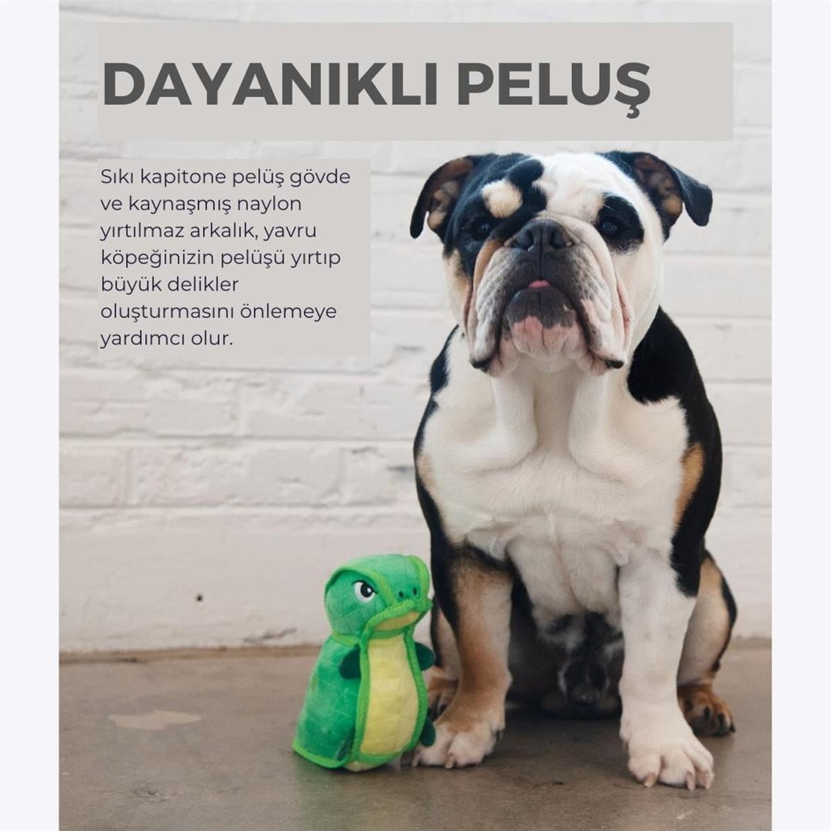 Outward Hound Xtreme Seamz Dino Plush Köpek Oyuncağı, Yeşil, Medium - 70390M