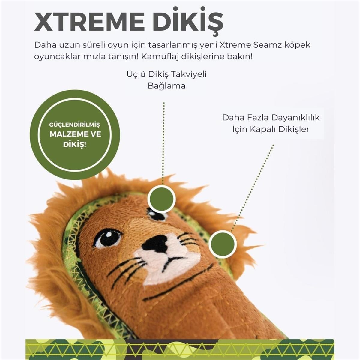 Outward Hound Xtreme Seamz Lion Köpek Oyuncağı, Turuncu, Small - 69884M