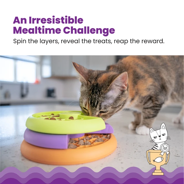Petstages Kitty Lickin' Layers Cat Fun Feeder Treat Puzzle Kedi Mama Kabı - 71090
