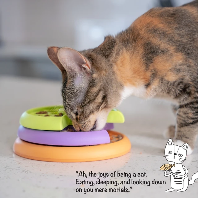 Petstages Kitty Lickin' Layers Cat Fun Feeder Treat Puzzle Kedi Mama Kabı - 71090