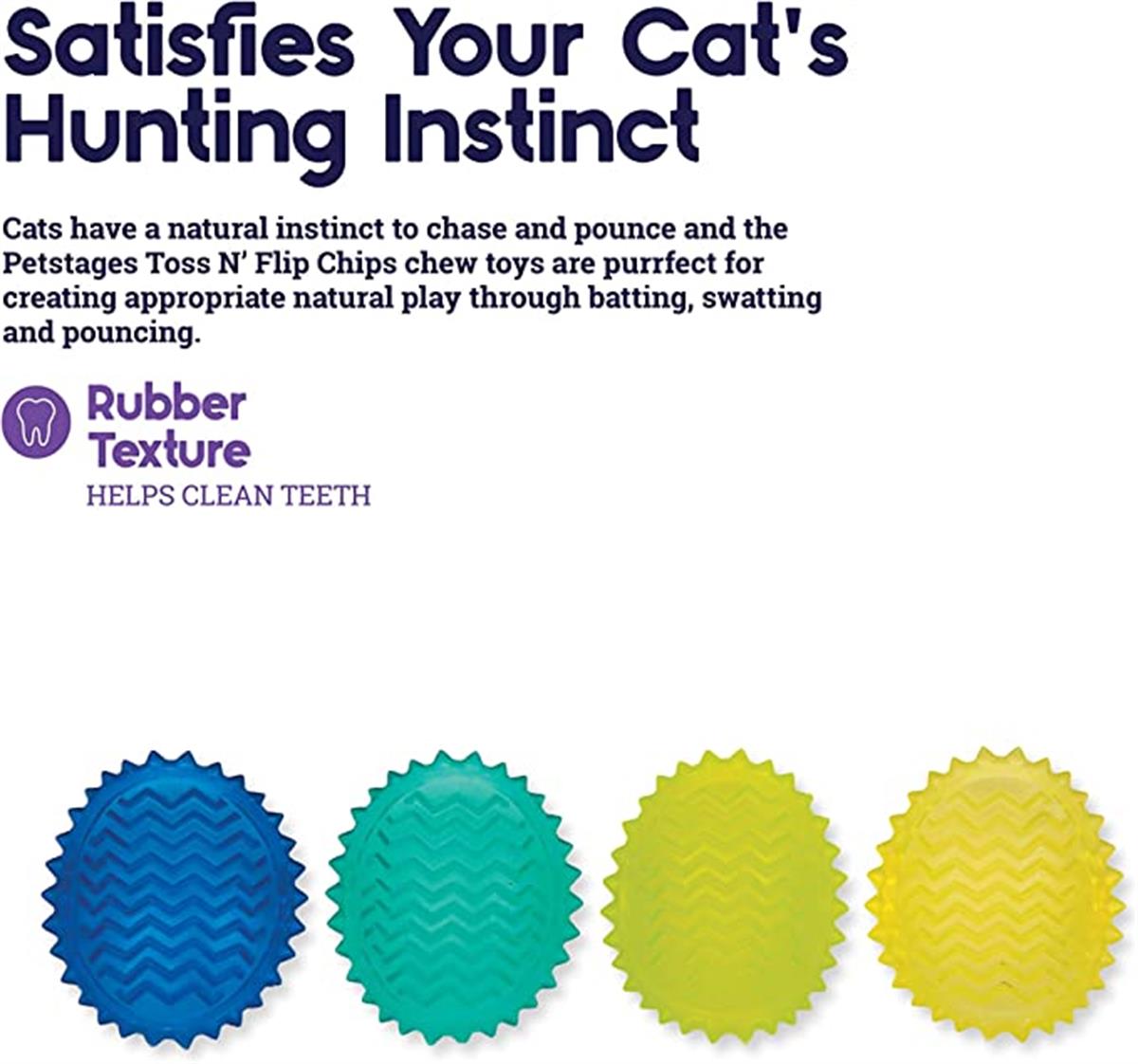 Petstages Toss N' Flip Chips Chew Kedi Oyuncağı, Mavi - 67842