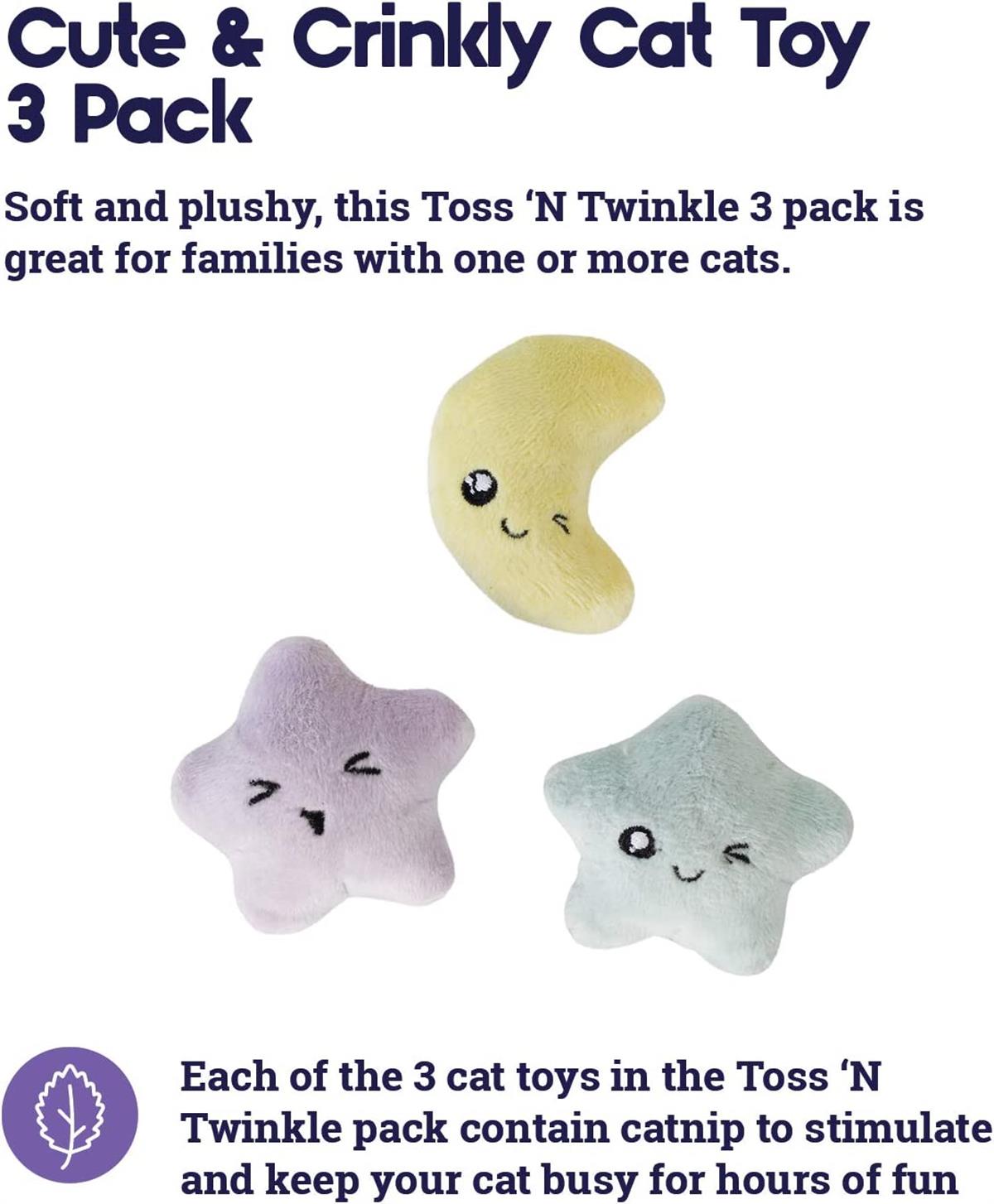 Petstages Toss 'N Twinkle Catnip Kedi Oyuncakları - 3'lü Paket - 70381