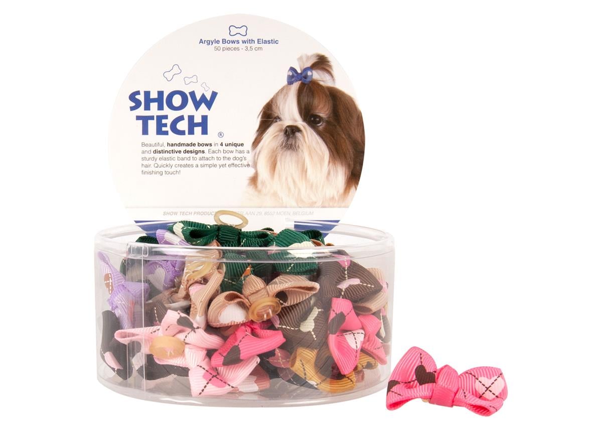 Show Tech Argyle Bows with Elastic 50 pcs Bows - 65STE609