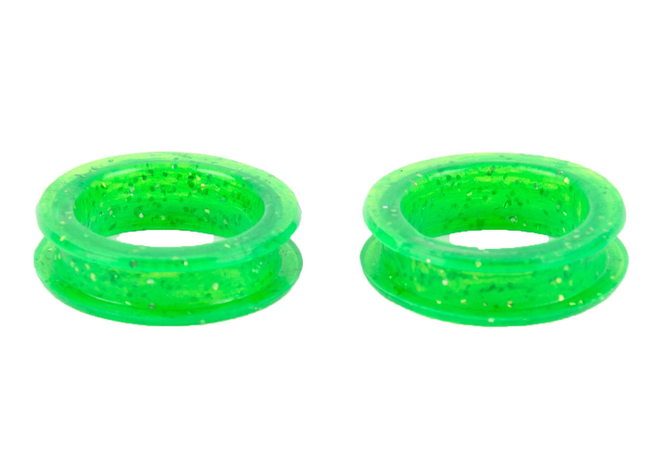Show Tech Finger Ring 22 mm Green Glitter Scissor rings 2 Pcs- 22STE055