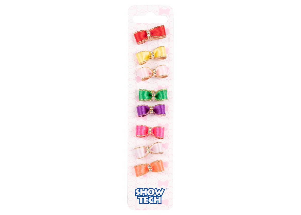 Show Tech Molly Sparkle Bow with Elastic Bows with Rhinestone 3 cm 8 pcs - 65STE668