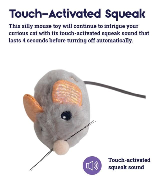 Squeak Squeak Mouse Plush Kedi Oyuncağı - Gri - 70377M