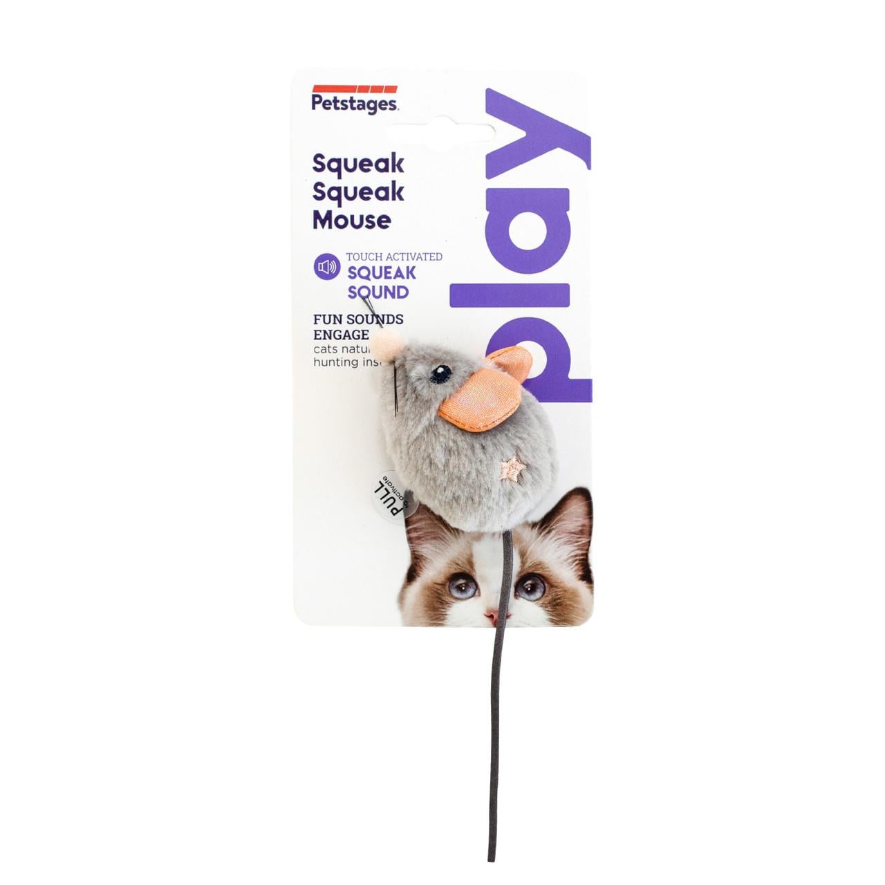 Squeak Squeak Mouse Plush Kedi Oyuncağı - Gri - 70377M