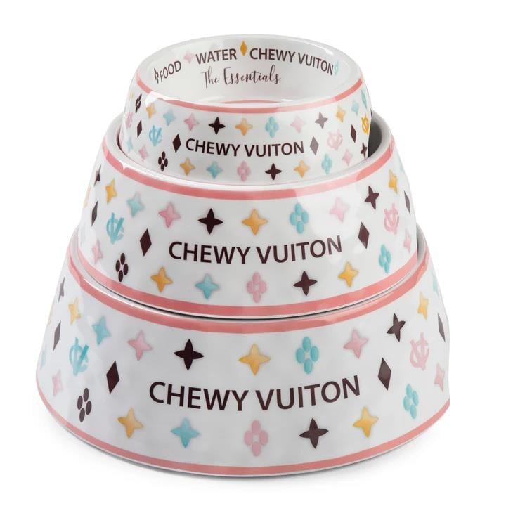 White Chewy Vuiton Bowl - HDD-200- MD