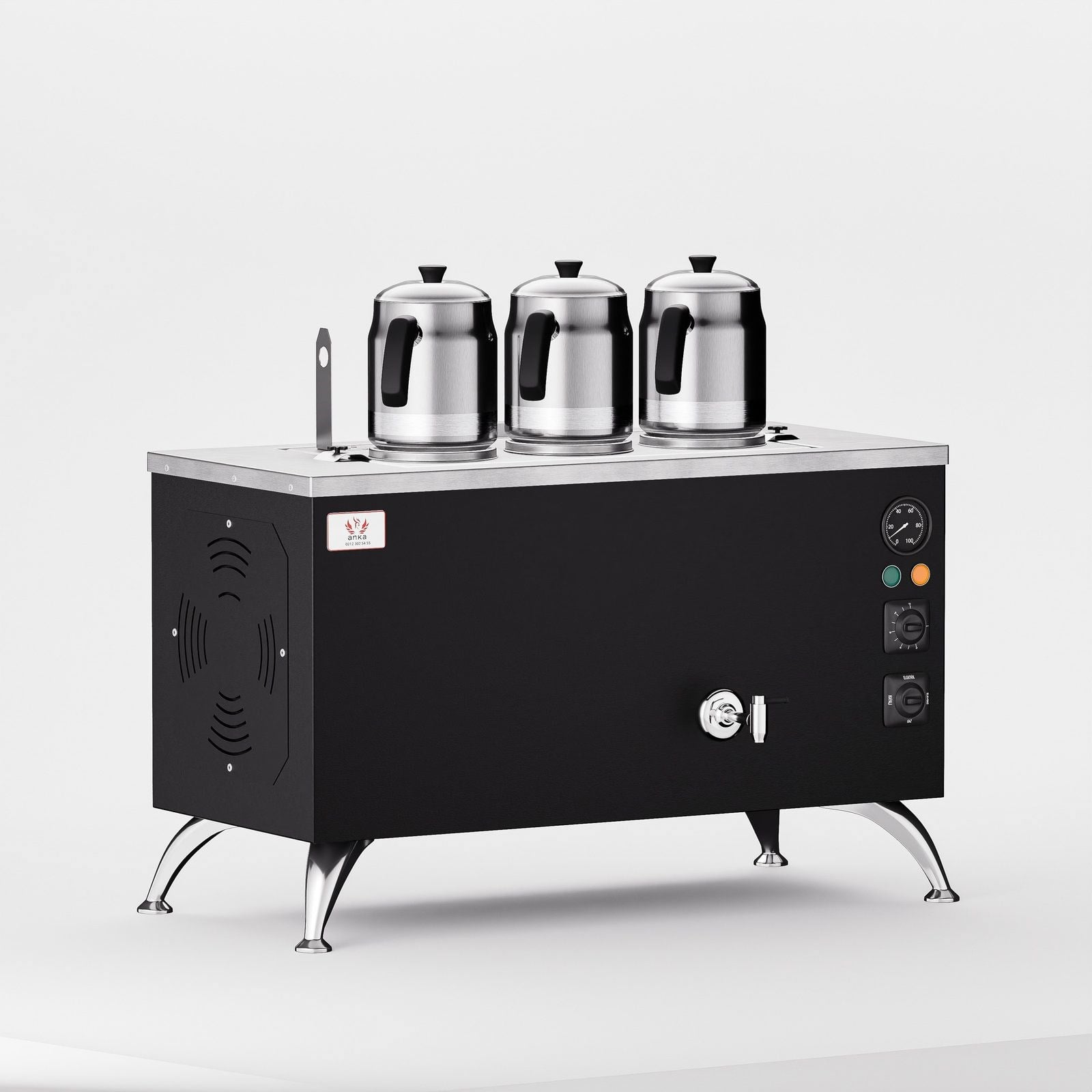 Anka Black Pro Compact Elektrikli Çay Makinesi / Kompakt Tasarım, Profesyonel Kullanım,(BPE3)