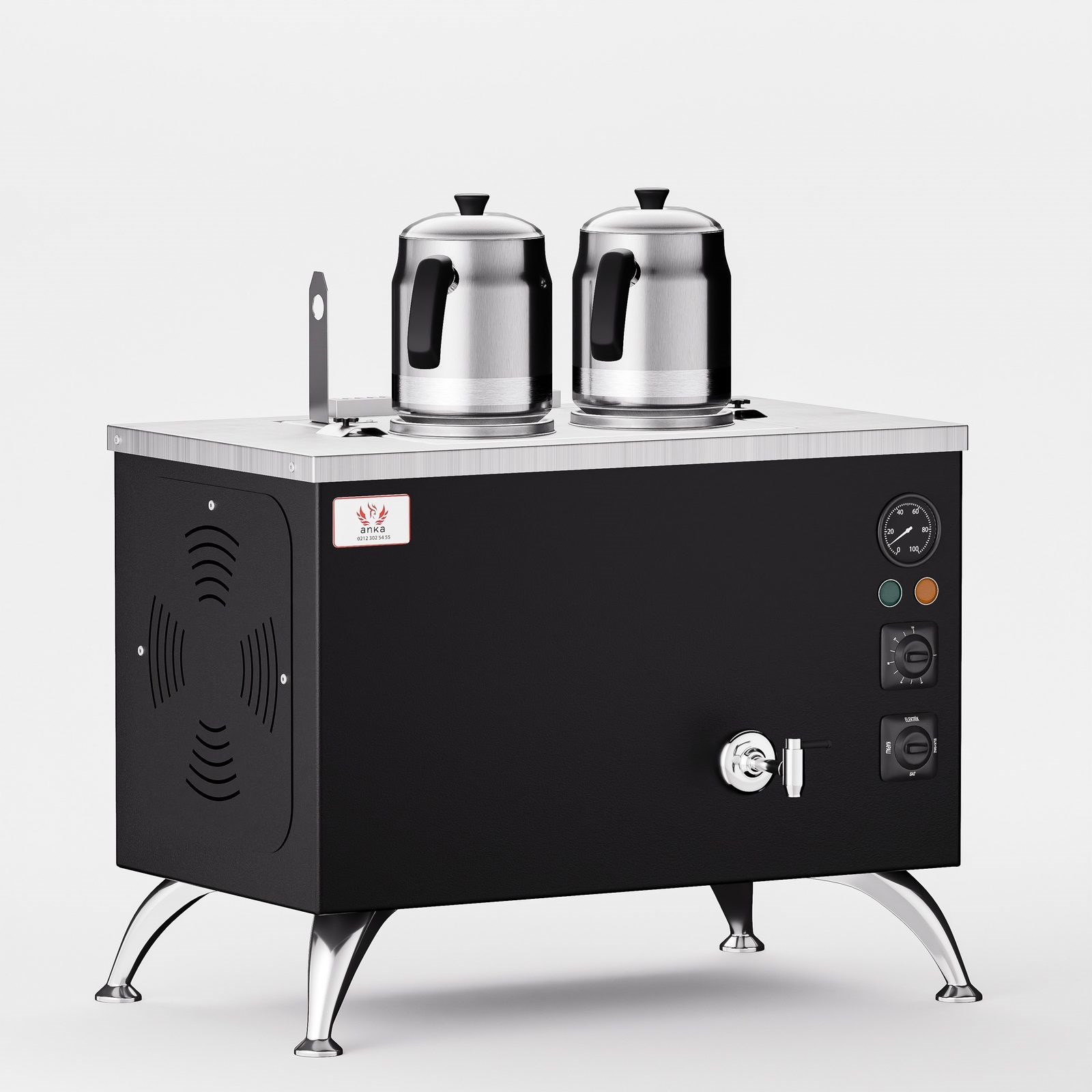 Anka Black Pro Compact Elektrikli Çay Makinesi / Kompakt Tasarım, Profesyonel Kullanım,(BPE2)