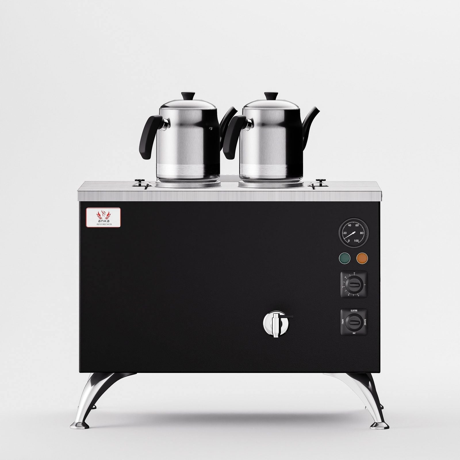 Anka Black Pro Compact Elektrikli Çay Makinesi / Kompakt Tasarım, Profesyonel Kullanım,(BPE2)