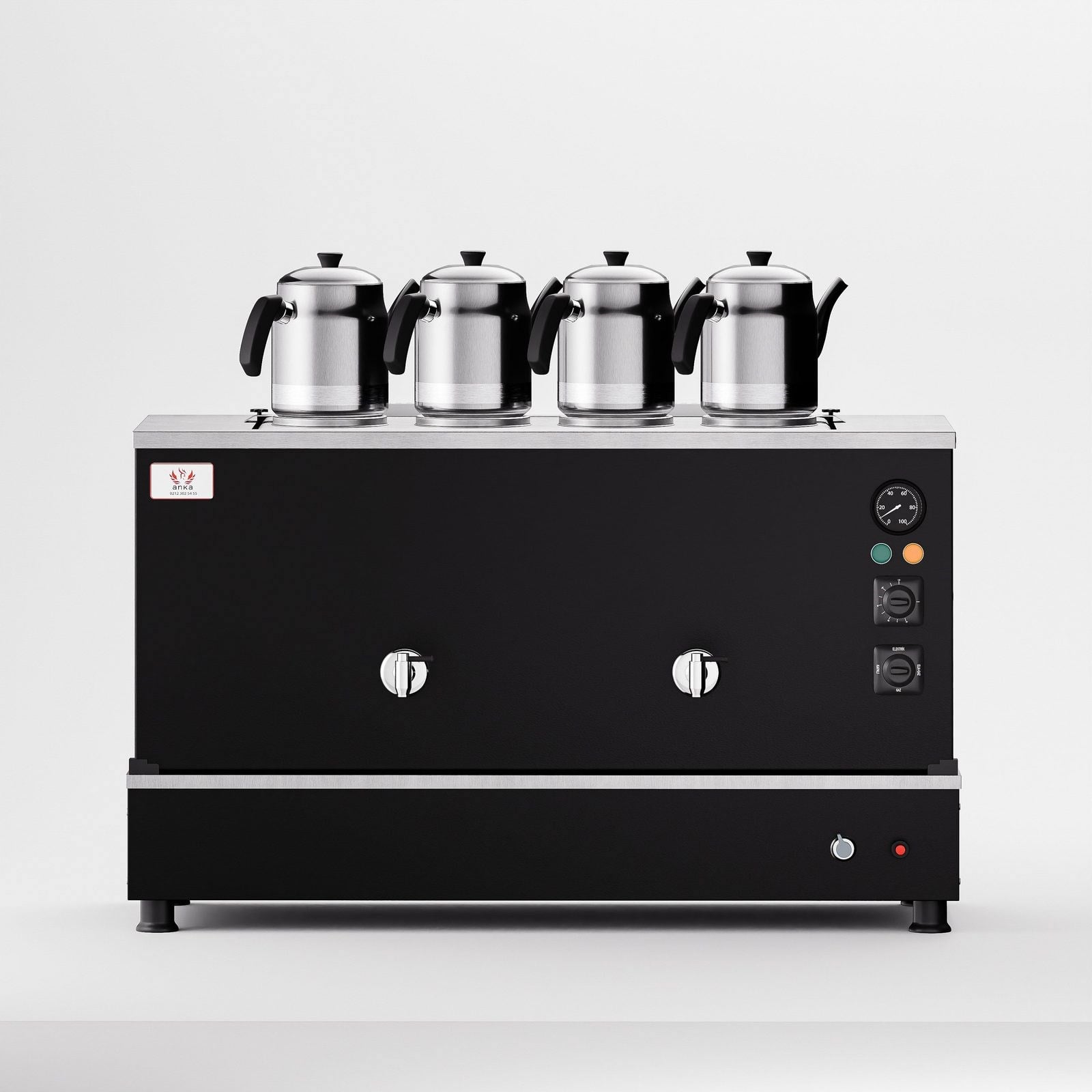 Anka Black Pro Compact Hibrit Çay Makinesi / Kompakt Tasarım, Profesyonel Kullanım, Çift Enerji Esnekliği (BPKO4)