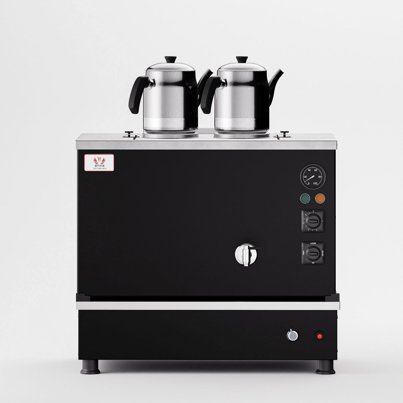 Anka Black Pro Compact Hibrit Çay Makinesi / Kompakt Tasarım, Profesyonel Kullanım, Çift Enerji Esnekliği (BPKO2)