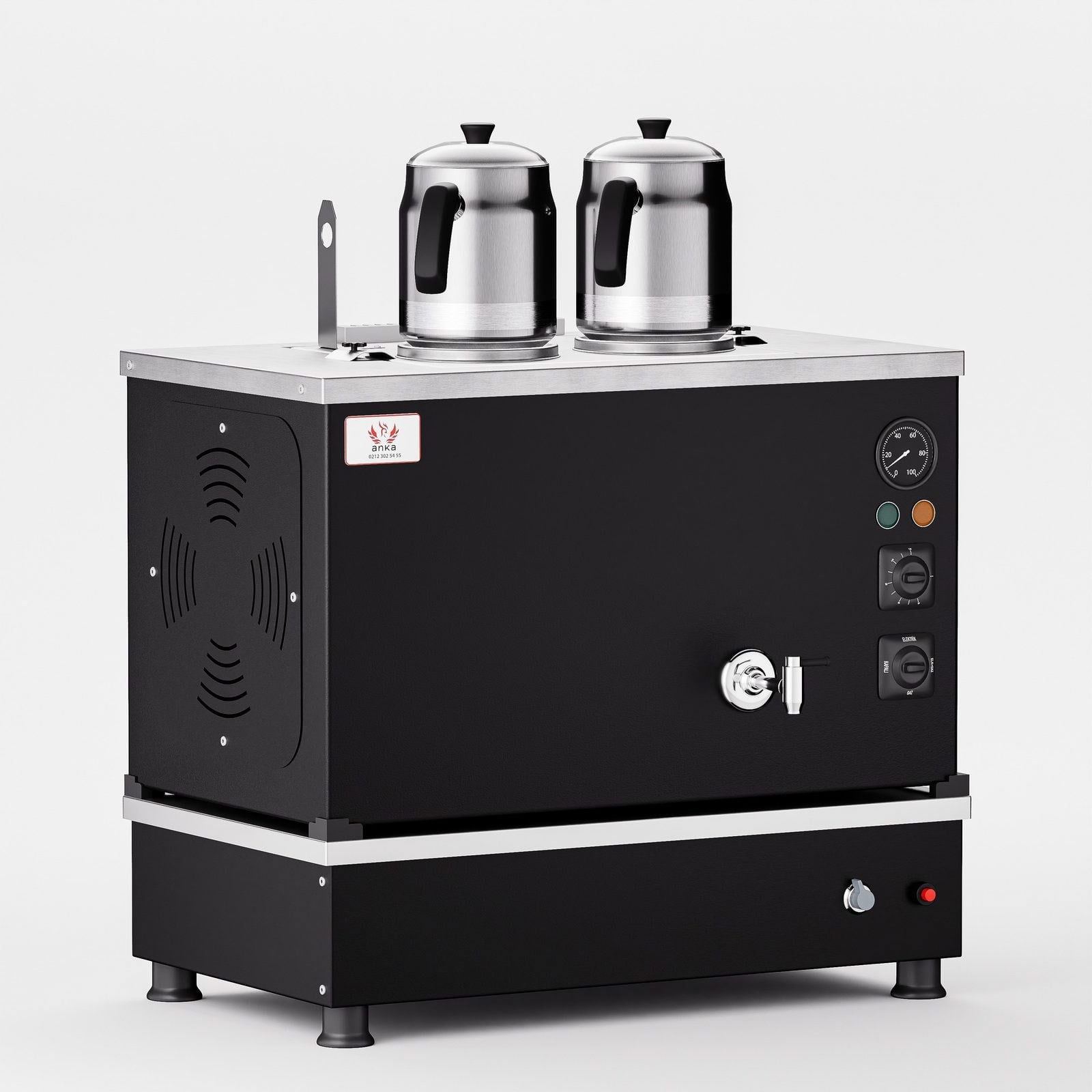 Anka Black Pro Compact Hibrit Çay Makinesi / Kompakt Tasarım, Profesyonel Kullanım, Çift Enerji Esnekliği (BPKO2)