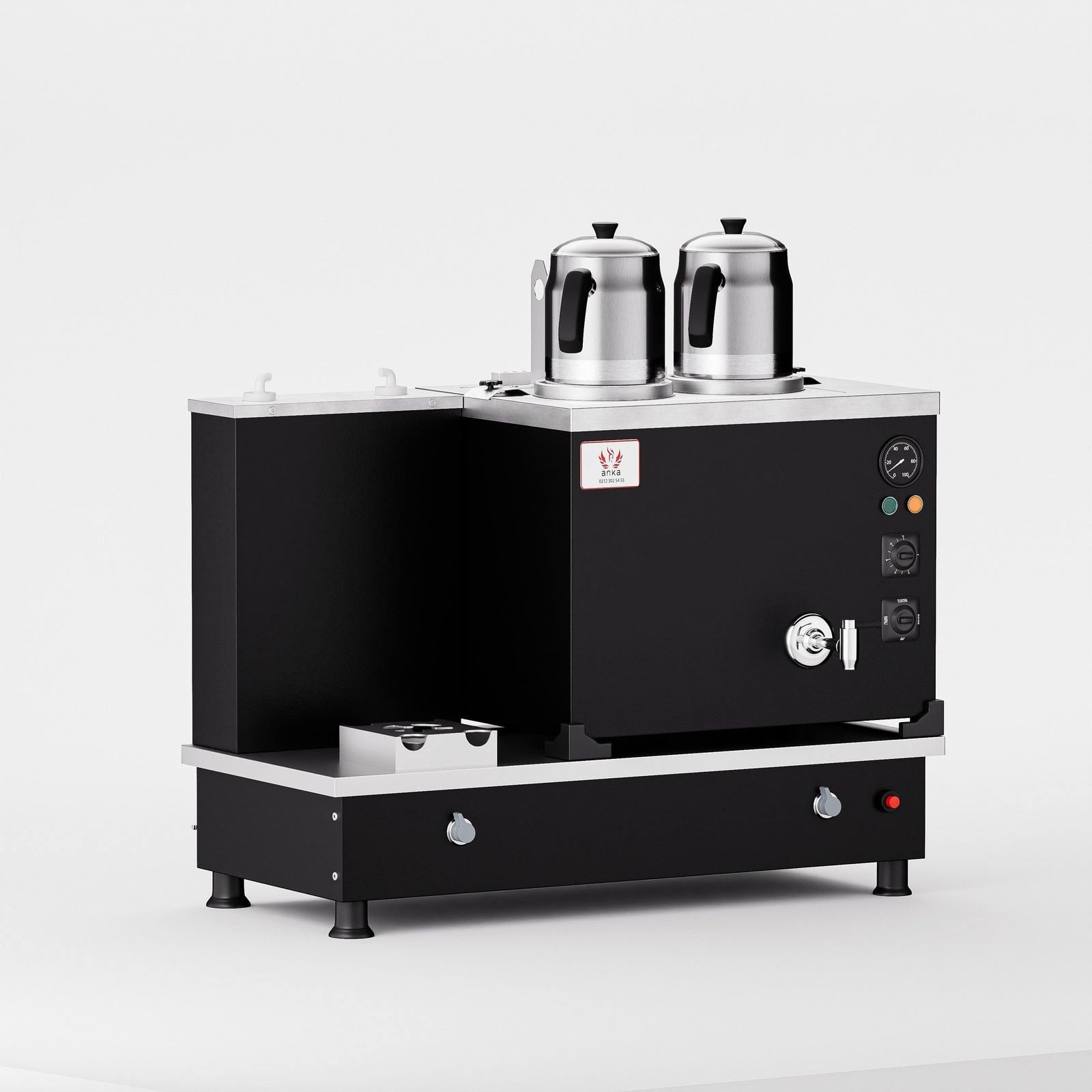 Anka Black Turbo Hibrit Çay Makinesi / Profesyonel Kullanım, Çift Enerji Esnekliği (STFO2)