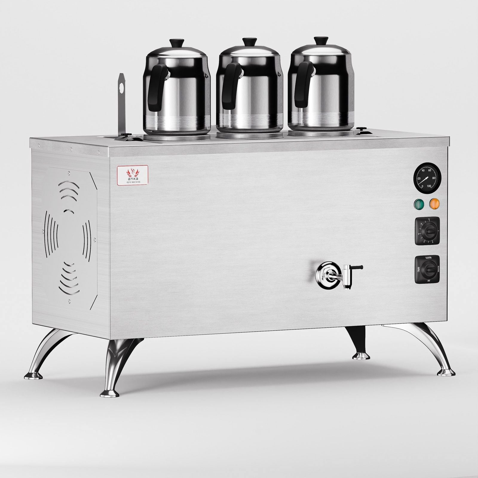 Anka İnoks Pro Compact Elektrikli Çay Makinesi / Kompakt Tasarım, Profesyonel Kullanım,(İPE3)