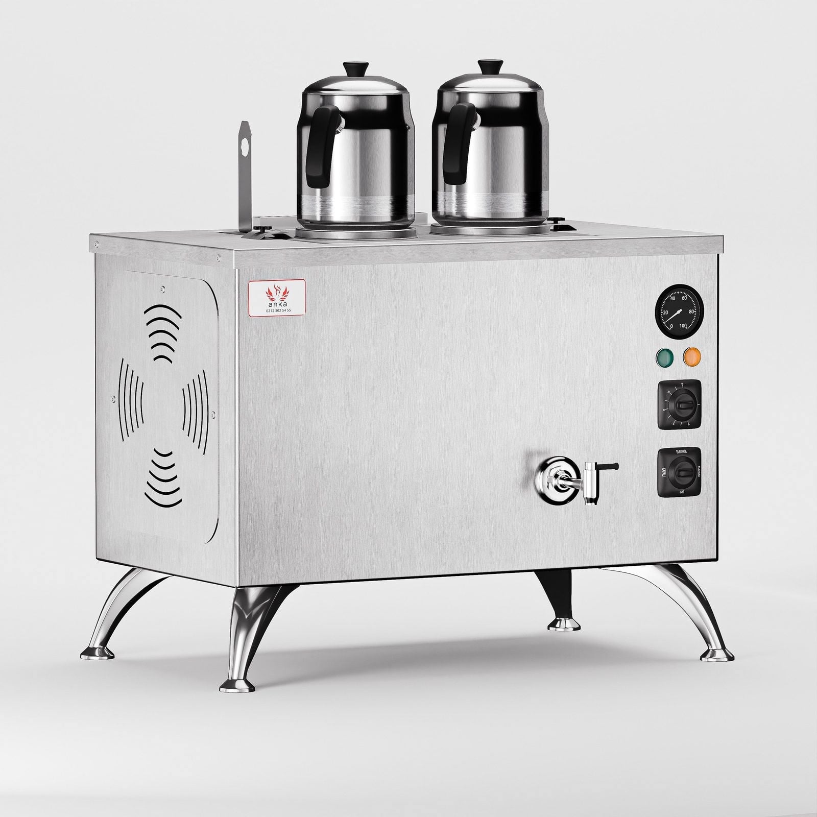 Anka İnoks Pro Compact Elektrikli Çay Makinesi / Kompakt Tasarım, Profesyonel Kullanım,(İPE2)