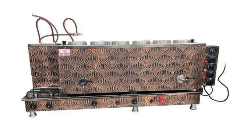 Çaycım 6 Demlikli Bakır Çay Kazanı Elektrik + Gazlı Ce Belgeli