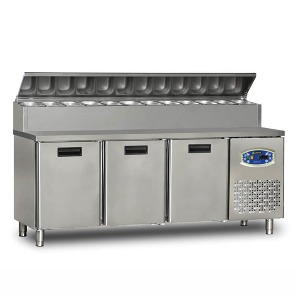 Dampak Üç Kapılı, Alçak Model, Pizza Hazırlık Buzdolabı 450 Lt