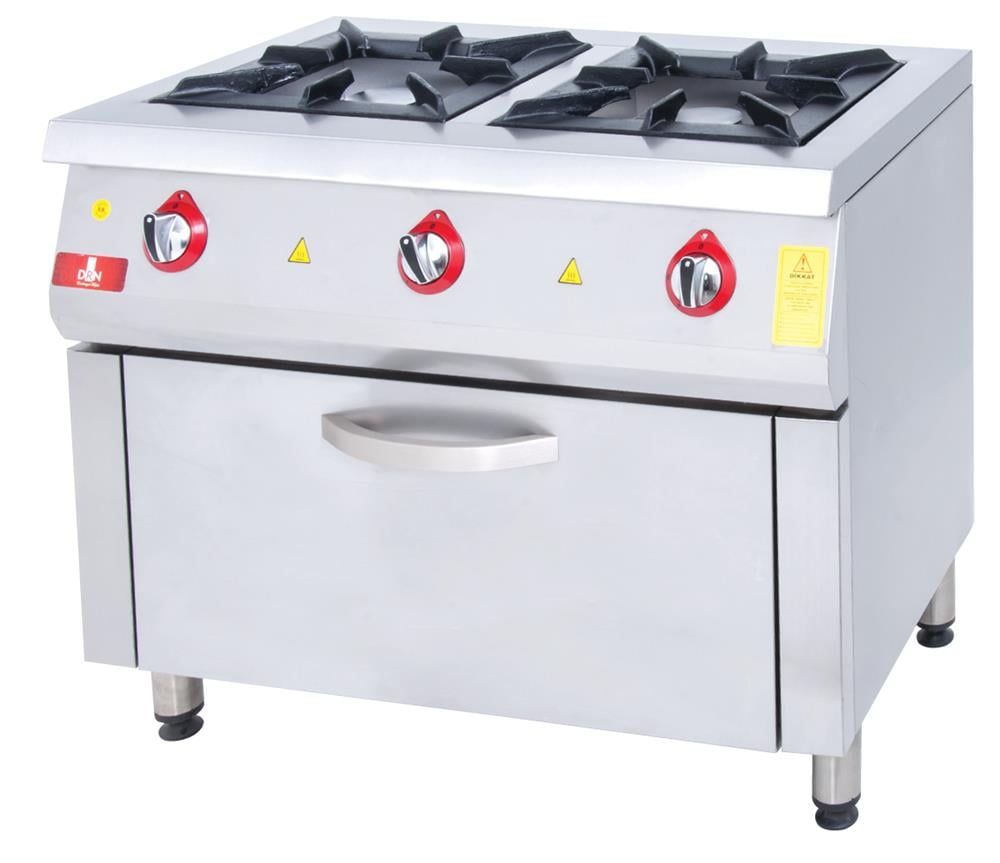 DRN Kuzineli Ocak, Doğalgazlı/LPG'li, 2 Ocak 1 Fırın, 100×64×85 cm, DRNKU-1060