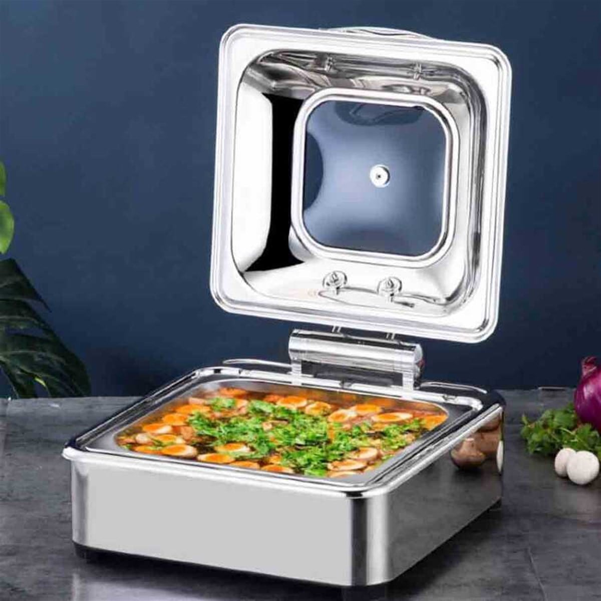 Epinox CDH-6G Chafıng Dısh Hidrolik Kapak, 6 Lt 2/3 Gömme , Reşo Isıtıcı