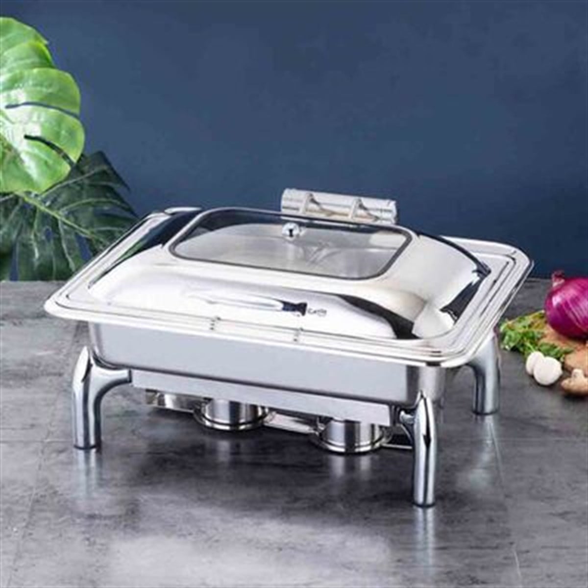 Epinox CDH-9 Chafıng Dısh Dörtgen Hidrolik Kapak 9 Lt, Reşo Isıtıcı