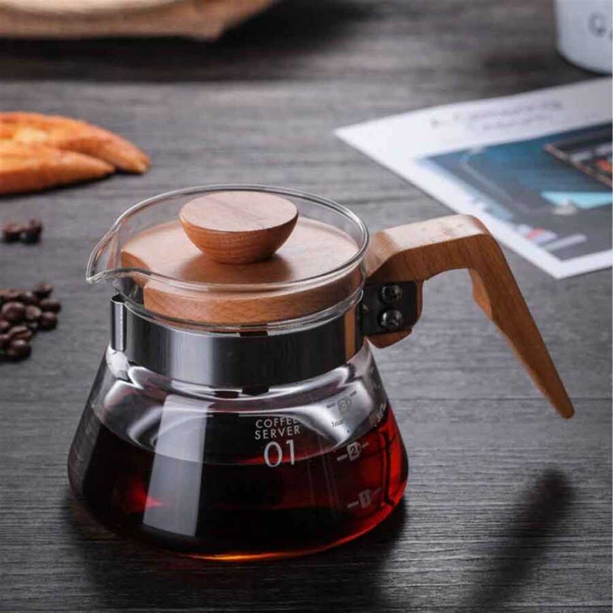 Epinox VCWN-40 Kahve Sürahisi Ahşap Sap 400 Ml