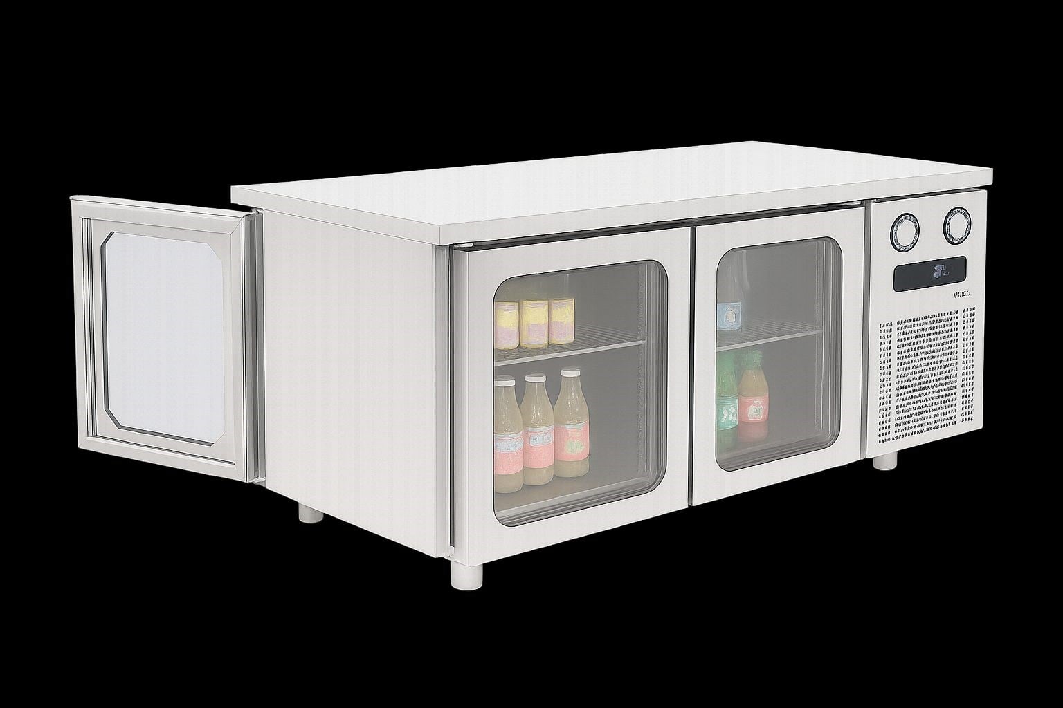 Frenox  140x70x85 cm. 281 lt. Cam Kapılı, Ada Tipi Yatay Buzdolabı CGN2-2G-DZ-R290