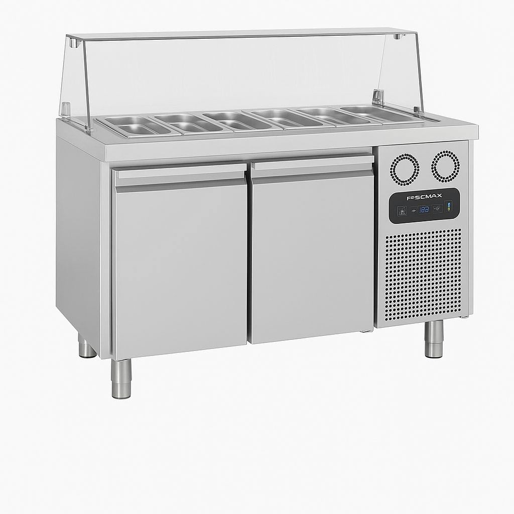 Frenox 140X80X85 cm. 7x1/3x150 GN Küvet Kapasiteli Yatay Servis Buzdolabı,Sushi Ünitesi SHS2-R290
