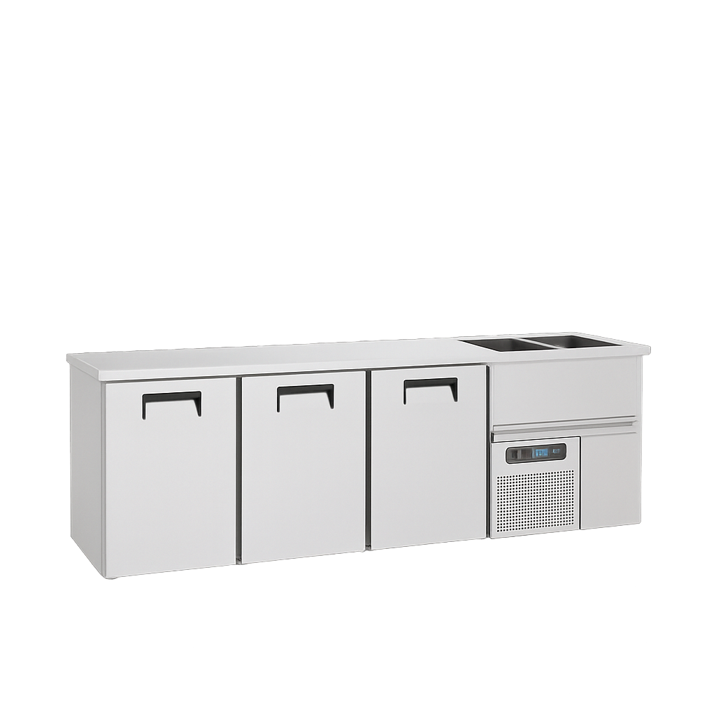 Frenox 195x70x94,5 Çift Evyeli Soğutucu Bira Buzdolabı KGN3-2E-R-R290